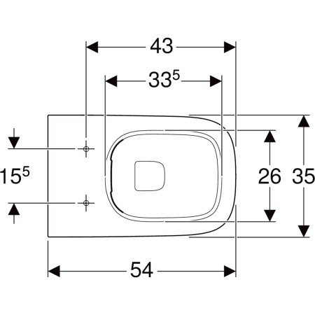 VAS WC BTW SMYLE SQUARE RIMFREE CU FIXARE ASCUNSA